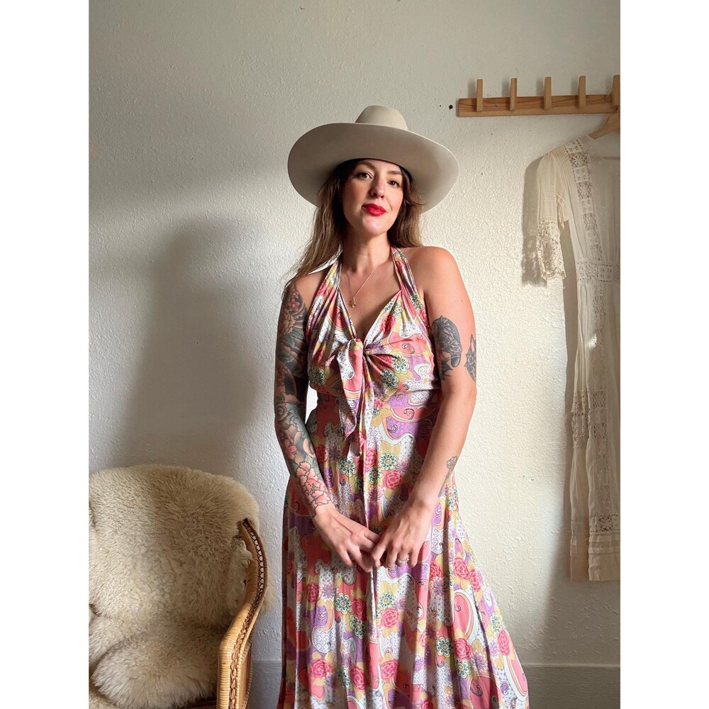 Vintage 90s Halter Dress: Sleeveless Party Cocktail Dress